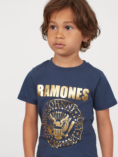 

H&M Boys Blue Round Neck Printed T-Shirt