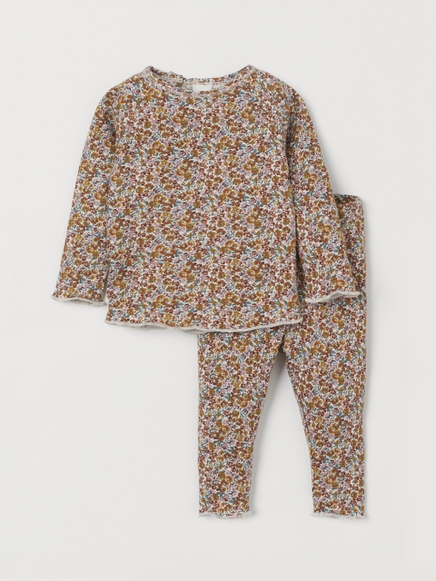 H&M Unisex Kids Multicoloured Printed Top and Trousers, Multi