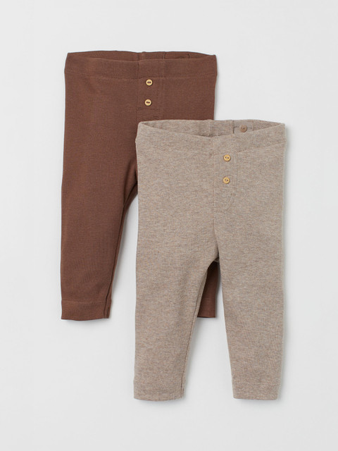 

H&M 2-pack Sustainable Leggings, Beige