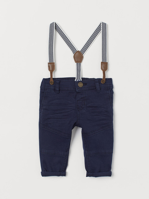 

H&M Boys Navy Blue Regular Fit Solid Regular Trousers