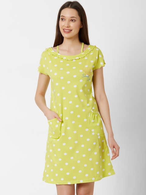 

Sweet Dreams Women Yellow Printed Sleep Shirt