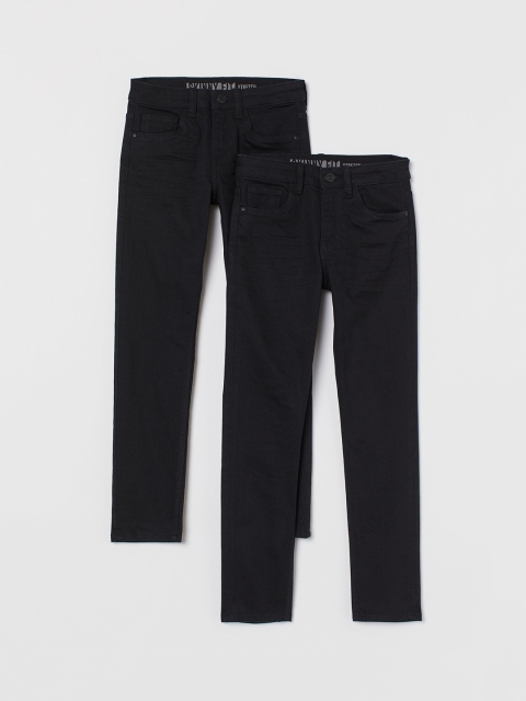 

H&M Boys Black Solid 2-Pack Trousers Skinny Fit