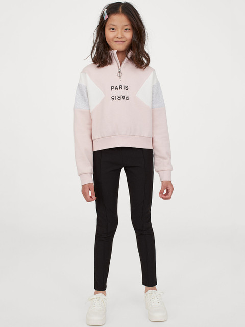 

H&M Girls Black Crease-Front Leggings