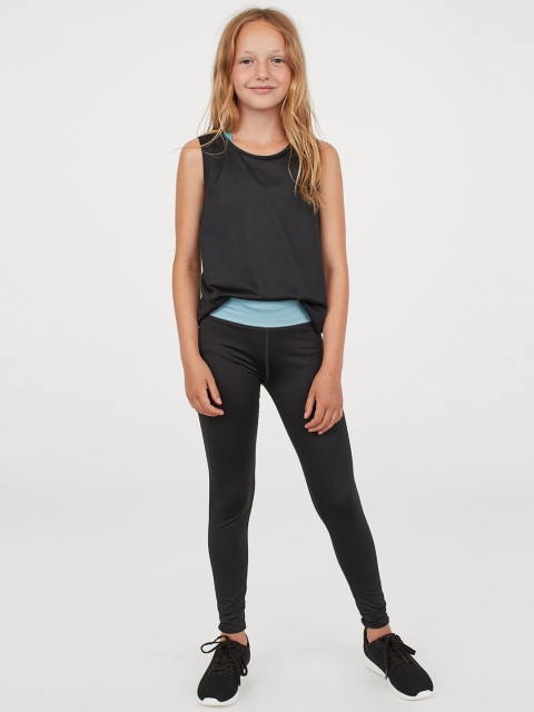 

H&M Girls Black & Blue Colourblocked Sports Tights