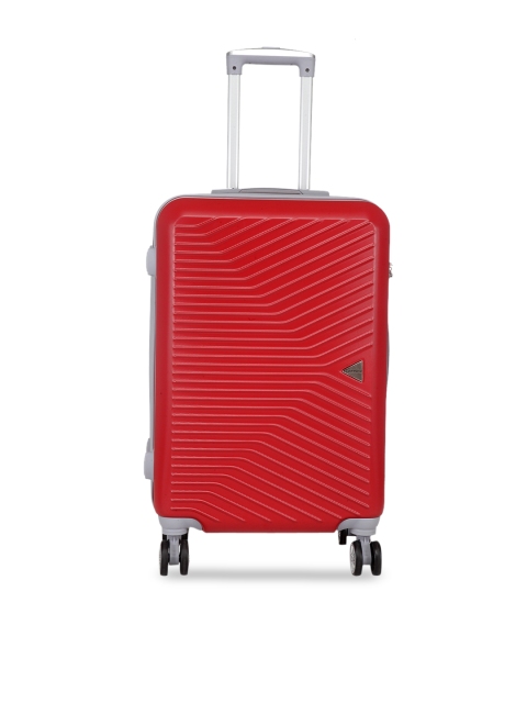 

Teakwood Leathers Unisex Red Textured Hard-Sided Trolley Suitcase