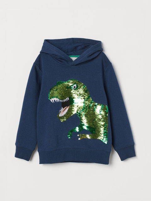 

H&M Boys Navy Blue Sequin-Motif Hoodie