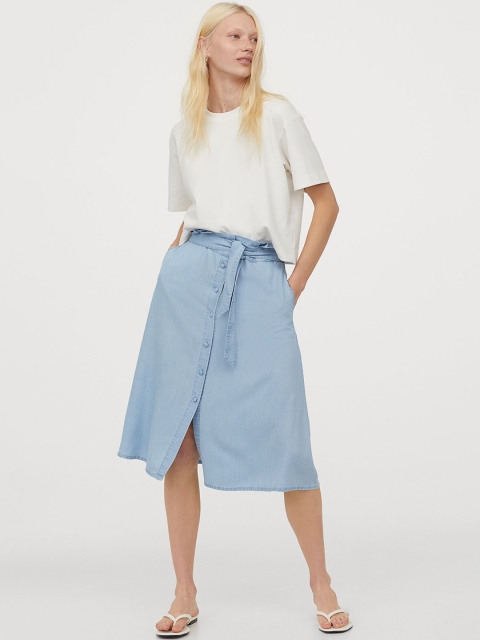 

H&M Blue Lyocell skirt