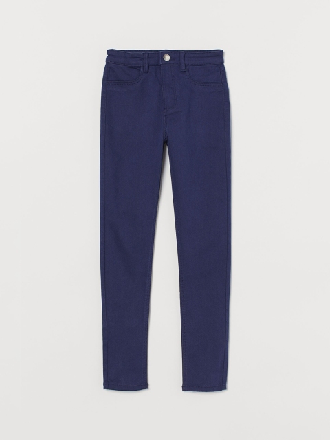 

H&M Girls Blue Slim Fit Twill Trousers