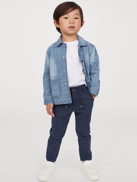 

H&M Boys Blue Solid Cotton Trousers