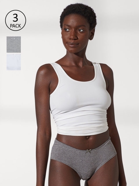 

H&M Women 3-Pack Cotton Hipster Briefs, White