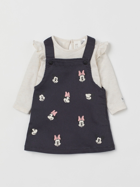 

H&M Girls Printed 2-piece Cotton Set, Beige