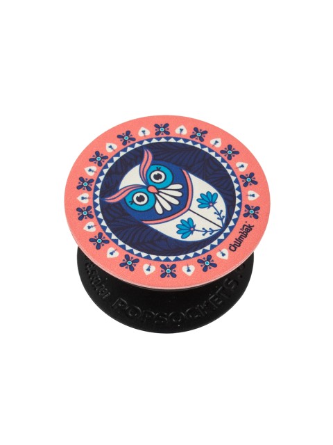 

Chumbak Blue & White Printed Mini Flower Owl PopSocket