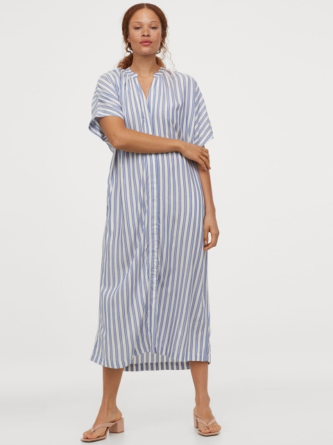

H&M Women Blue & White Striped Kaftan