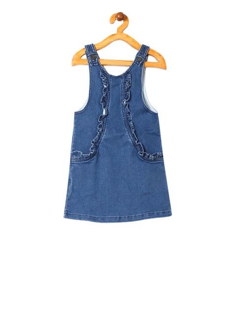 

Cherokee Girls Blue Solid Denim Dungaree Skirt