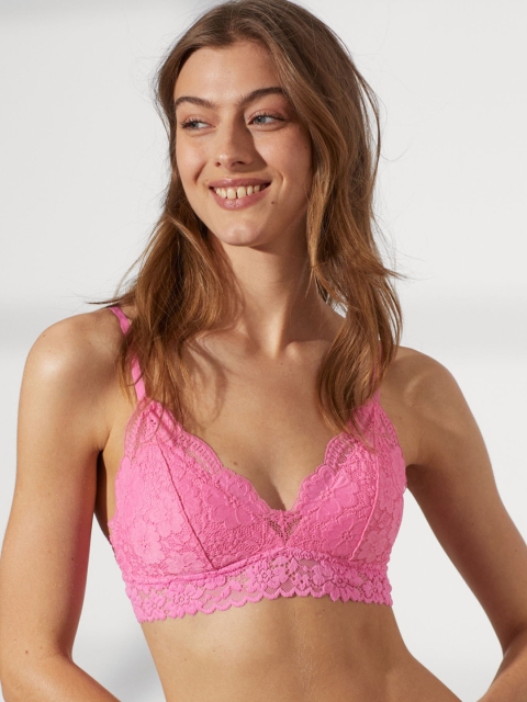 

H&M Pink Self Design Underwired Lightly Padded Push-Up Bra