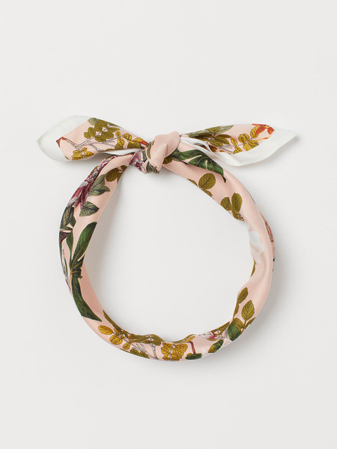 

H&M Women Pink & Green Printed Scarf Hairband