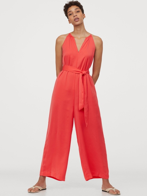 

H&M Women Pink Solid Sleeveless Jumpsuit