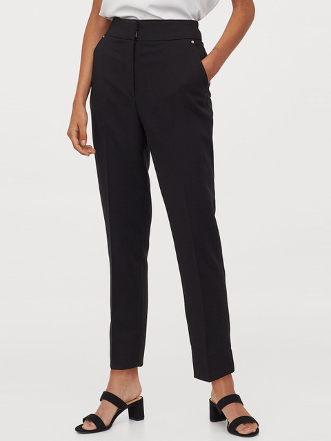 

H&M Women Black Cigarette Trousers