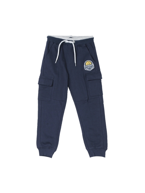 

Cherokee Boys Blue Solid Straight-Fit Joggers