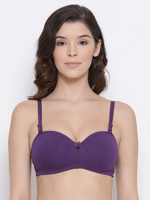 

LYRA Violet Solid Non-Wired Heavily Padded Balconette Bra LYRA_BRA_522_VIOLET_1PC