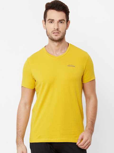 

Sweet Dreams Men Yellow Solid V-Neck T-shirt