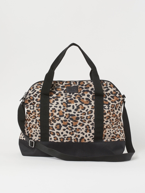

H&M Beige & Brown Animal Printed Handheld Bag