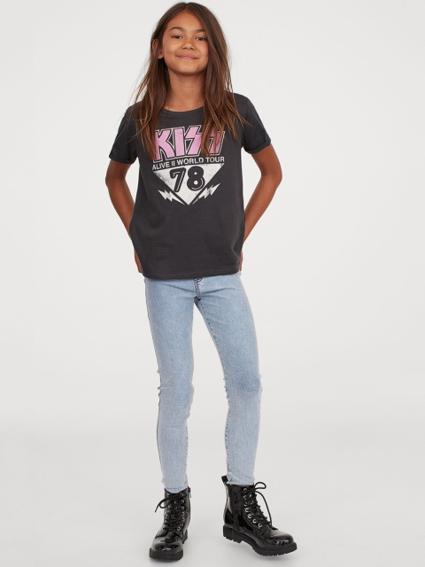 

H&M Girls Blue Solid Treggings
