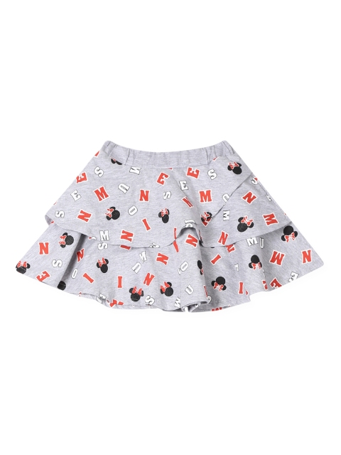 

Colt Girls Grey & Red Printed Tiered Mini Pure Cotton Skirt