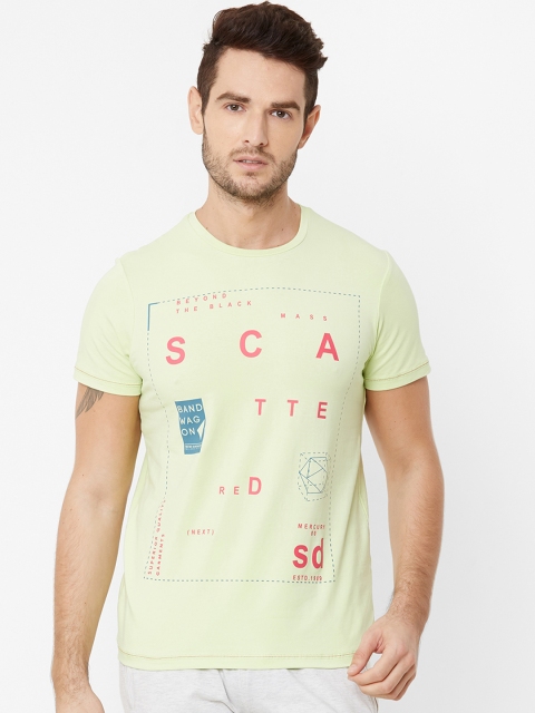 

Sweet Dreams Men Green Printed Round Neck Lounge T-shirt