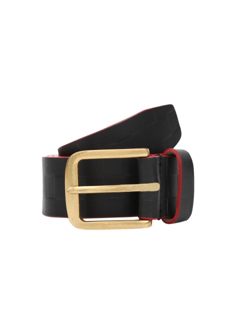 

Calligraphy Men Black Solid Leather Belt