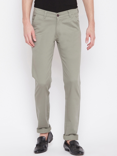 

Nation Polo Club Men Olive Green Skinny Fit Solid Regular Trousers