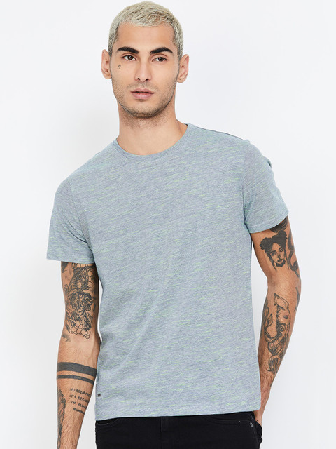 

Forca Men Grey Solid Round Neck T-shirt