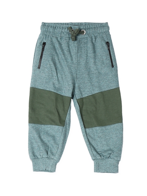 

Donuts Infant Boys Teal Green & Olive Green Colourblocked Straight-Fit Joggers
