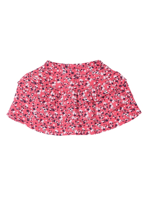 

Donuts Girls Pink & White Floral Printed Tiered Knee Length Skirt