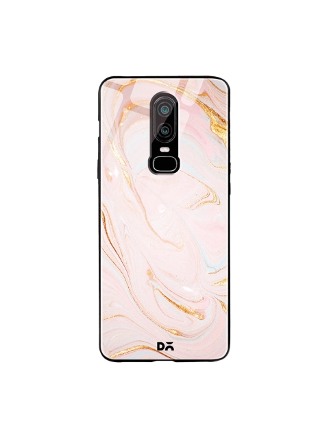 

DailyObjects Pink & Gold-Toned Magistic Marble OnePlus 6 Glass Case