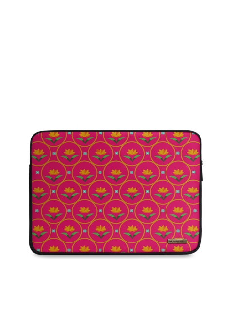 

DailyObjects Unisex Coral & Yellow Printed Laptop Sleeve