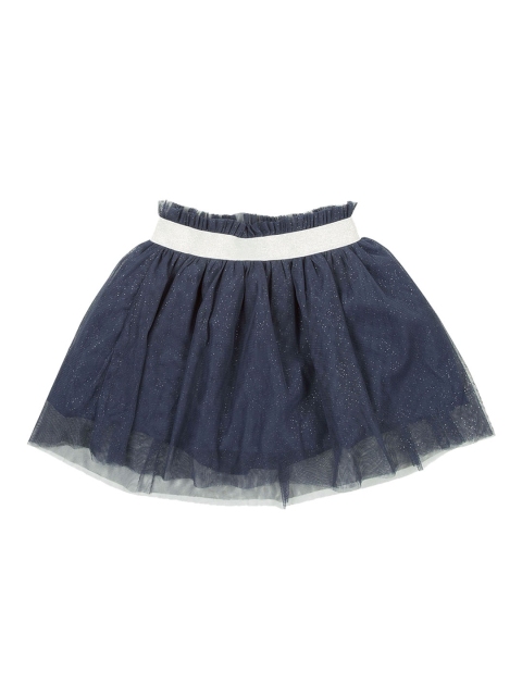 

Cherokee Girls Navy Blue Solid Shimmer Tulle Flared Knee-Length Skirt