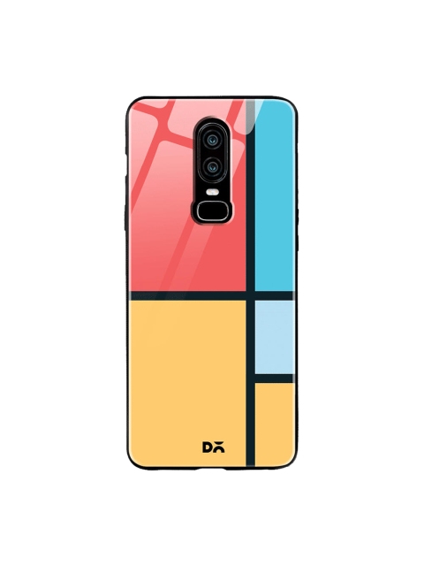 

DailyObjects Coral-Coloured & Yellow Window OnePlus 6 Glass Case