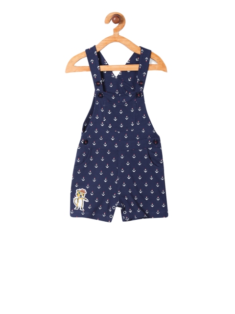 

Donuts Boys Blue & White Printed Slim-Fit Knitted Dungarees