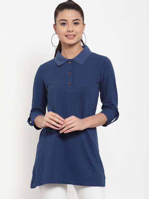 

Kalt Women Blue Solid Tunic