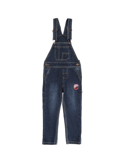 Cherokee Boys Blue Washed Slim-Fit Denim Dungarees