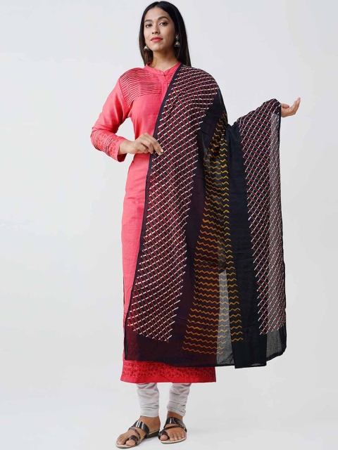 

Unnati Silks Black Checked Pure Rajasthani Pure Cotton Sustainable Dupatta