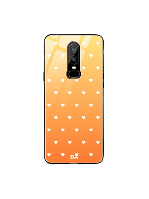 

DailyObjects Mustard Yellow & White Summer Hearts OnePlus 6 Glass Case