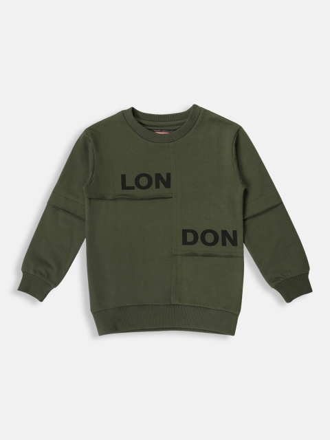 

Lil Tomatoes Boys Olive Green Printed Sweatshirt