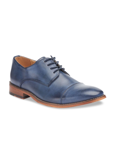 

Kenneth Cole Men Navy Blue Solid Leather Formal Derbys