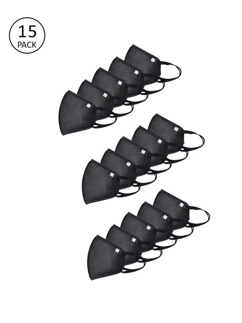 

ZIYAA Unisex Black 15 Pcs 4-Ply Safety Shield Reusable Outdoor Protection Masks