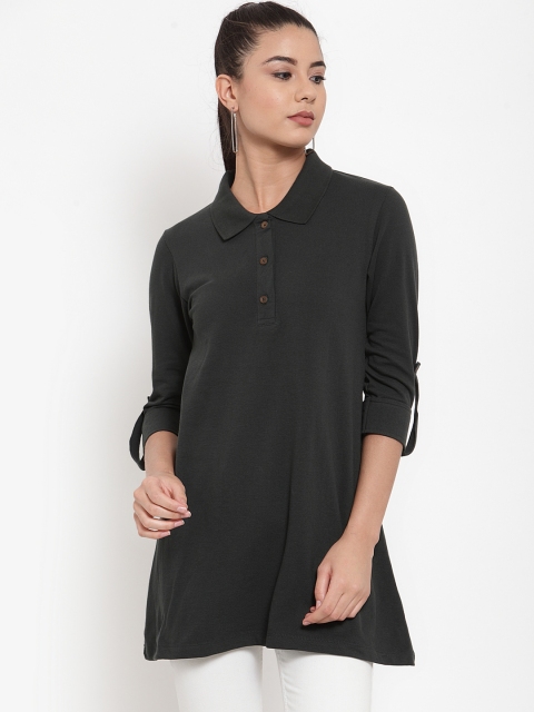 

Kalt Women Green Solid Tunic