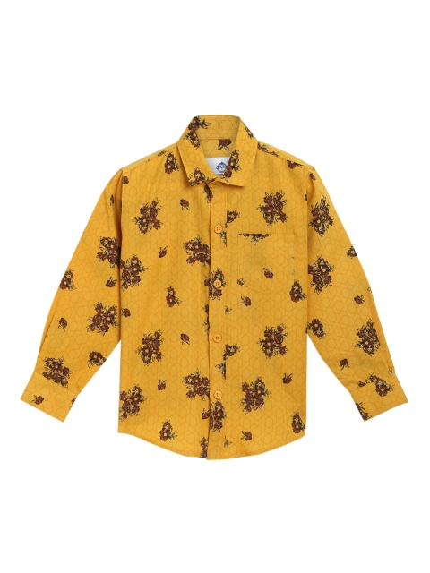 

Kidling Boys Yellow Classic Regular Fit Floral Printed Casual Shirt