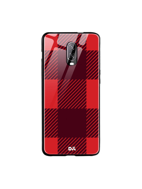 

DailyObjects Red & Burgundy Monochrome Checks OnePlus 6T Glass Case