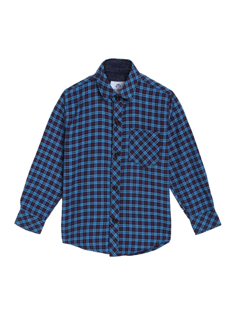 Kidling Boys Blue & Red Checked Casual Shirt